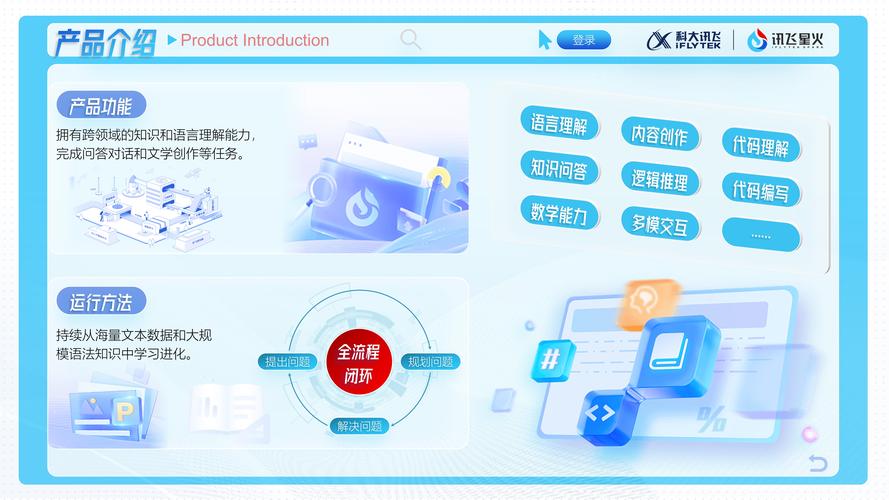 &mdash;讯飞星火大模型4页静态可编辑支持一键换色